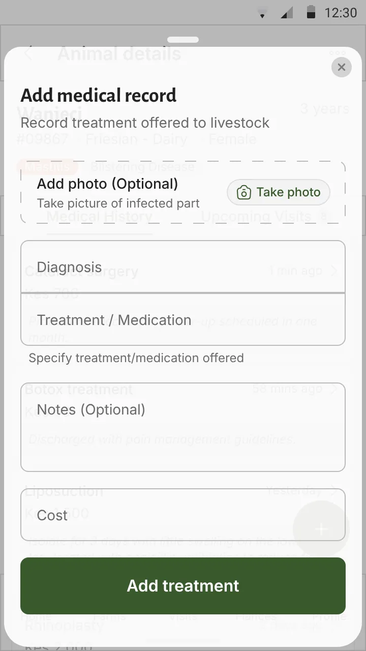 Add medical record form