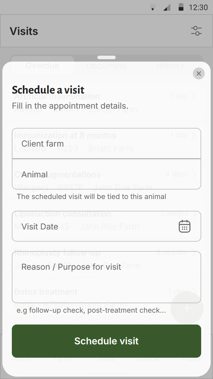 Add a visit